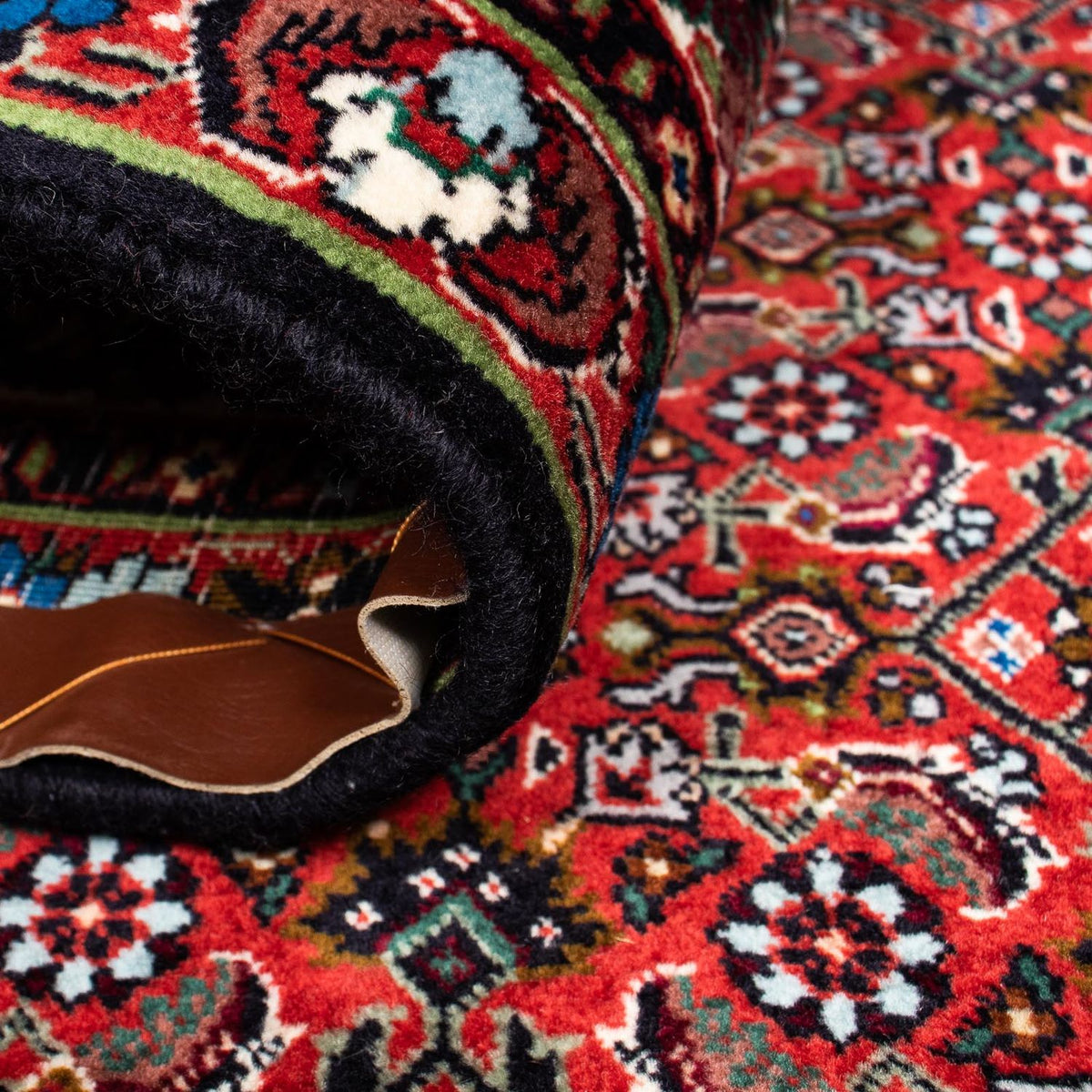 Persisk tæppe - Bijar firkantet  - 203 x 196 cm - mørkerød