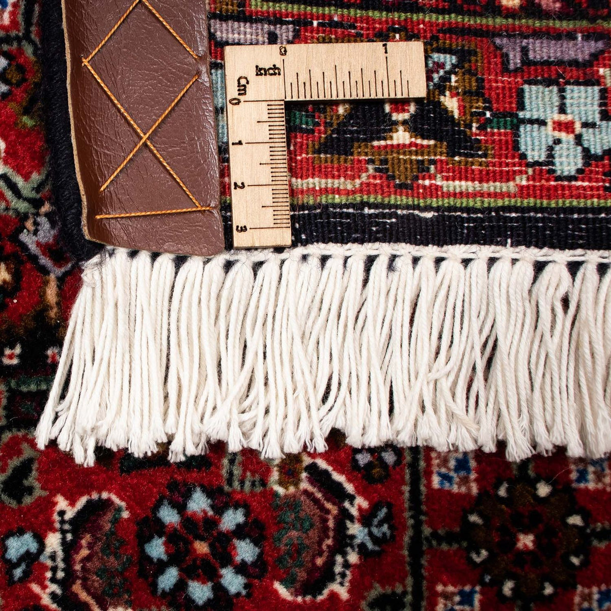 Persisk tæppe - Bijar firkantet  - 203 x 196 cm - mørkerød