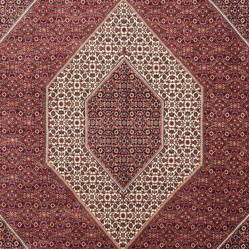 Persisk tæppe - Bijar - 352 x 252 cm - mørkerød