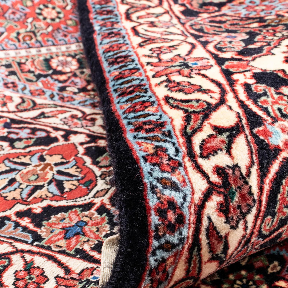 Persisk tæppe - Bijar - 352 x 252 cm - mørkerød