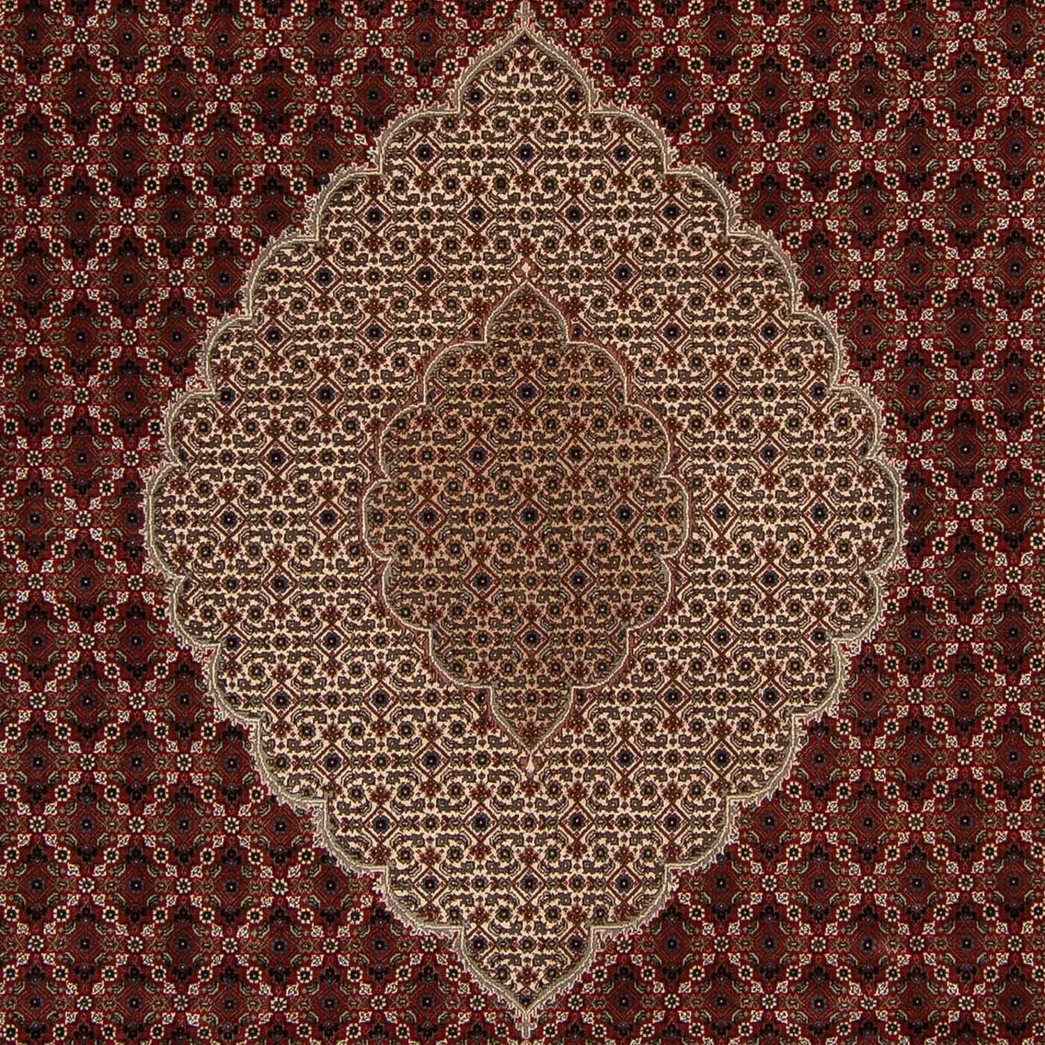 Persisk tæppe - Tabriz - 304 x 241 cm - mørkerød