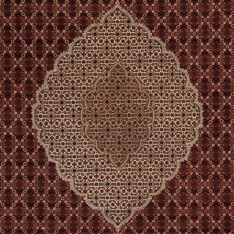 Persisk tæppe - Tabriz - 304 x 241 cm - mørkerød