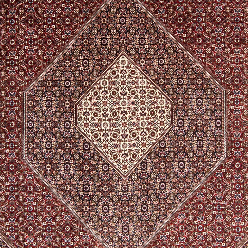 Persisk tæppe - Bijar - 350 x 251 cm - mørkerød