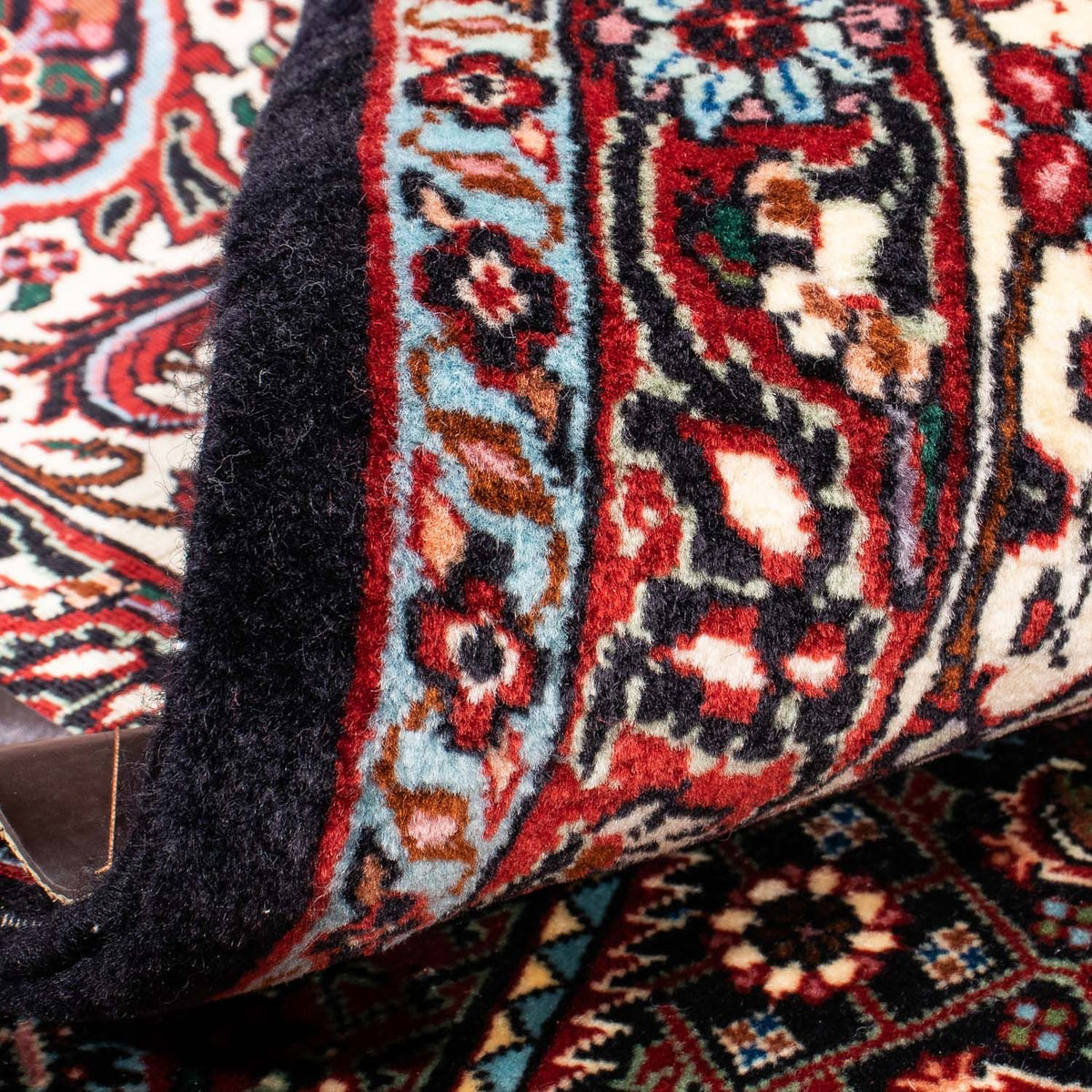 Persisk tæppe - Bijar - 350 x 251 cm - mørkerød