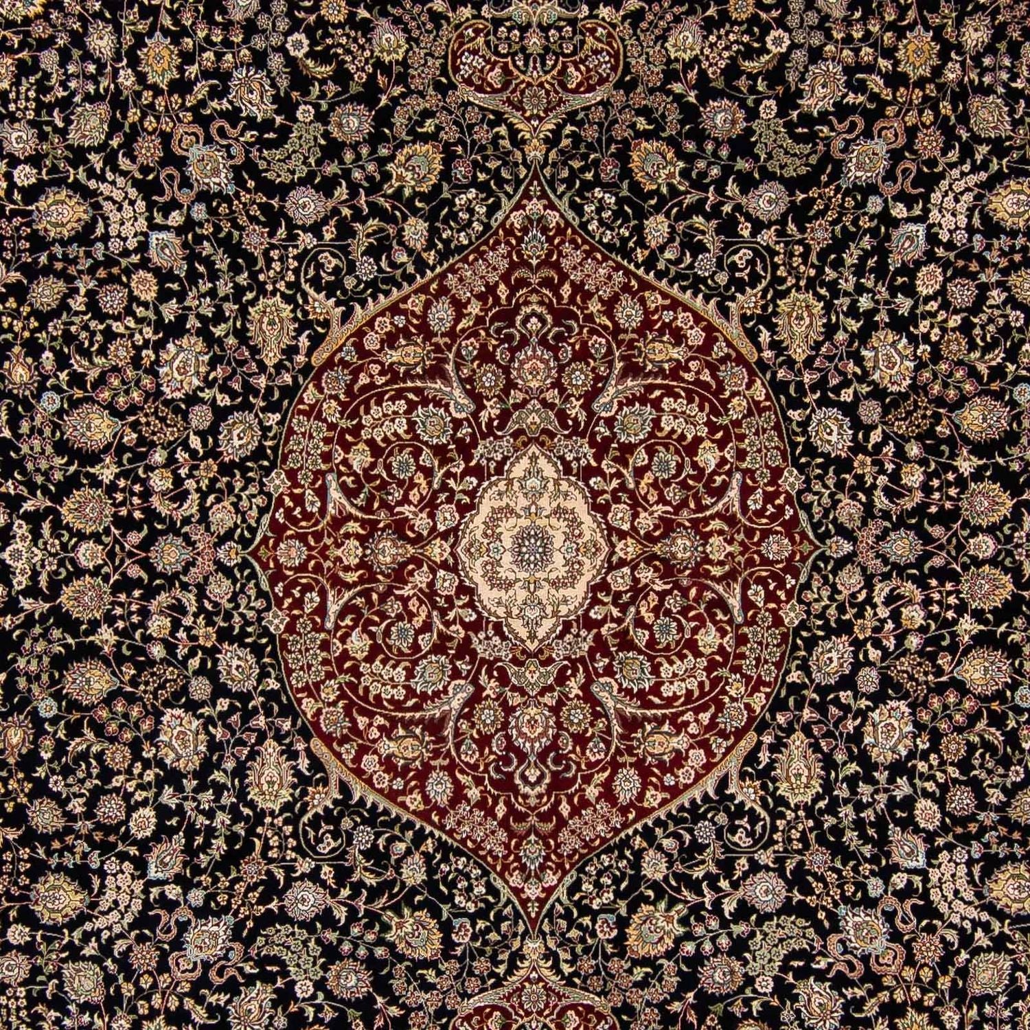 Orientalsk tæppe - Hereke - 370 x 276 cm - mørkerød