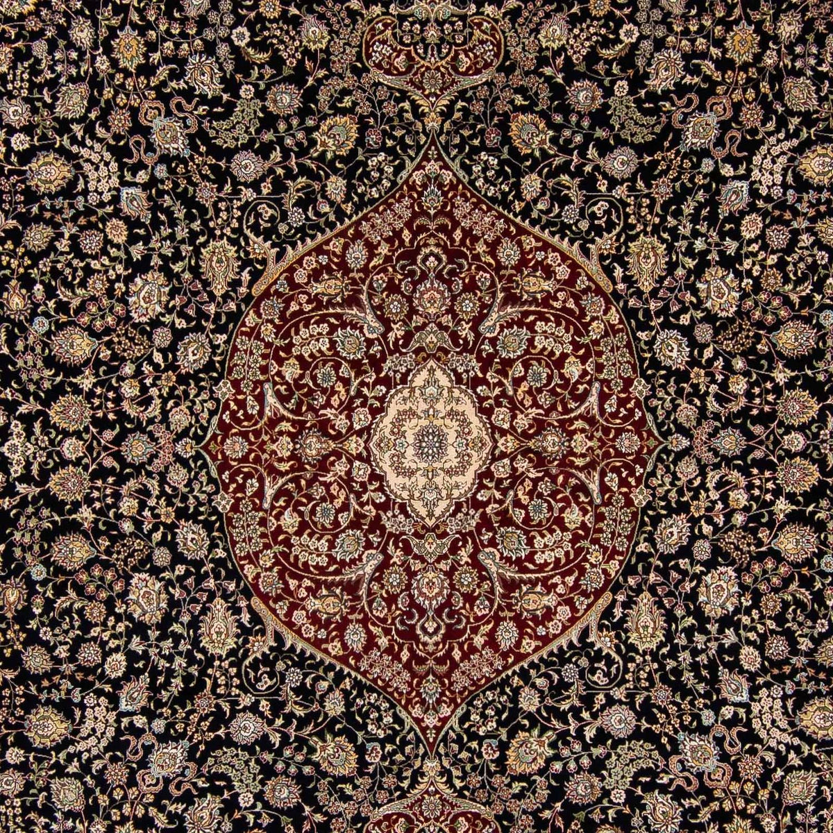 Orientalsk tæppe - Hereke - 370 x 276 cm - mørkerød