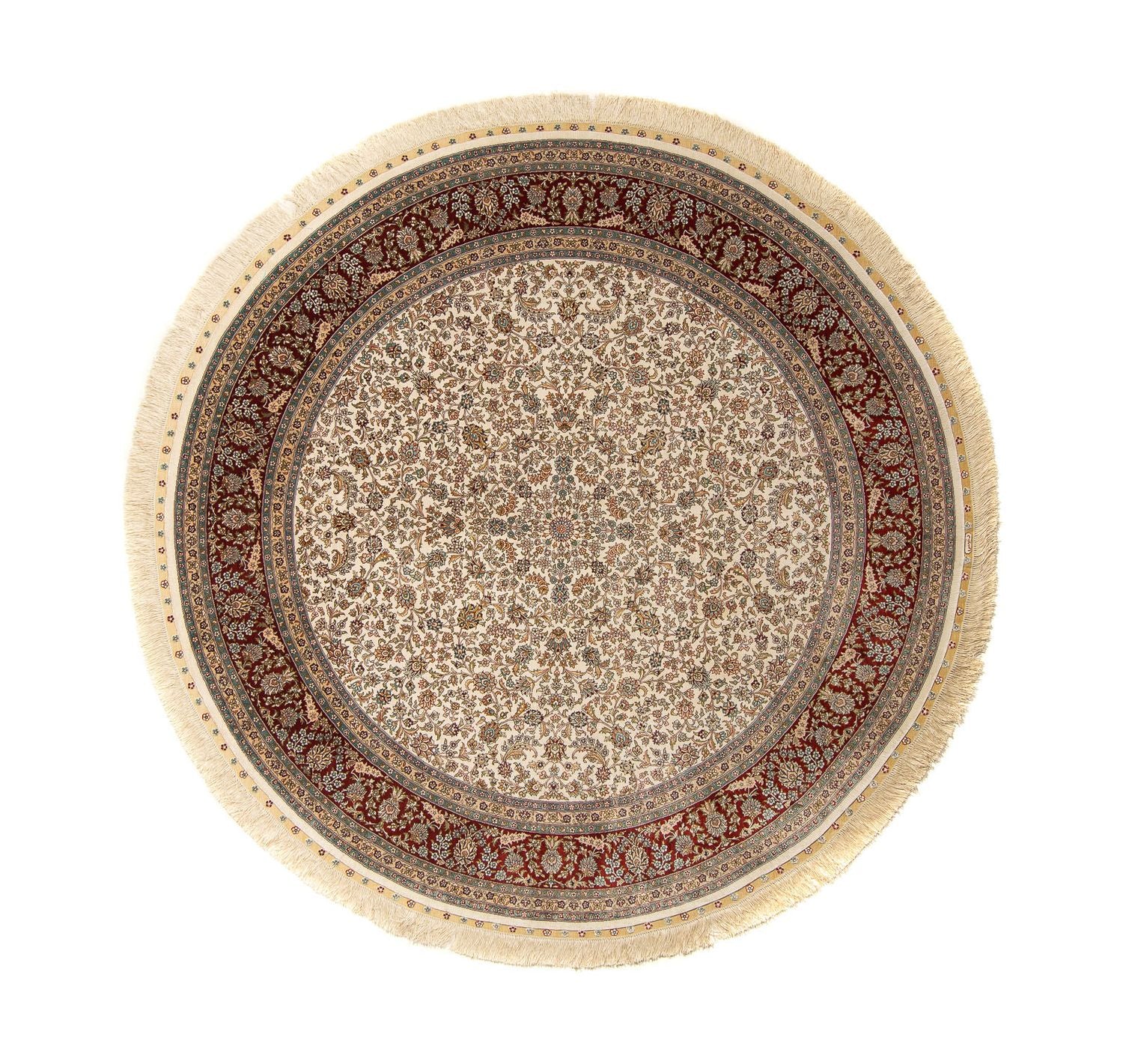 Orientalsk tæppe - Hereke rundt  - 185 x 185 cm - beige
