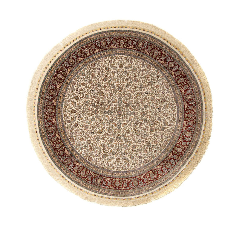 Orientalsk tæppe - Hereke rundt  - 185 x 185 cm - beige