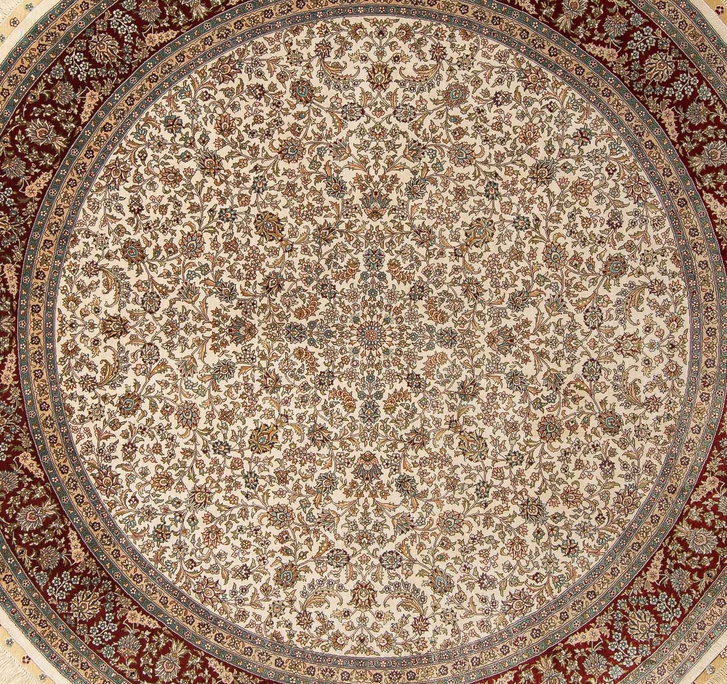 Orientalsk tæppe - Hereke rundt  - 185 x 185 cm - beige