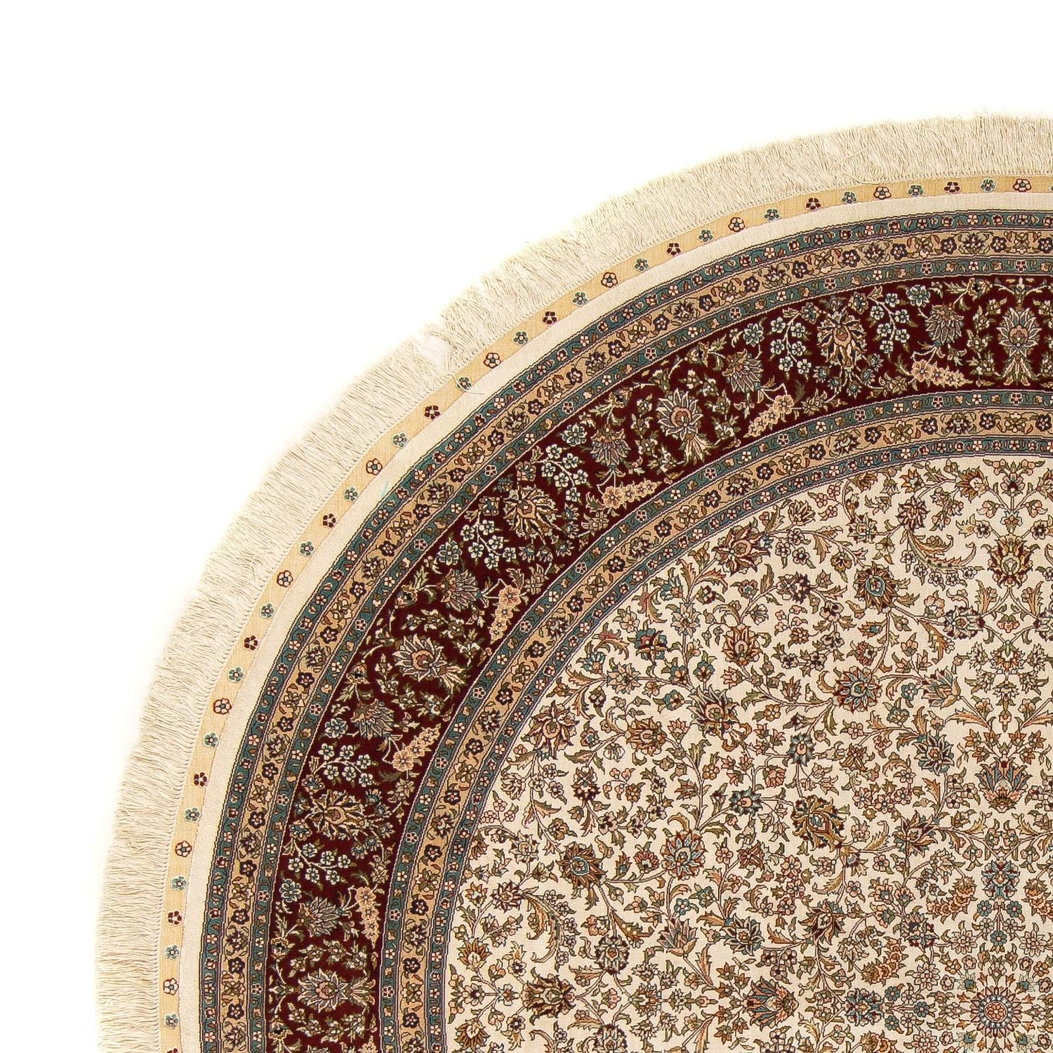 Orientalsk tæppe - Hereke rundt  - 185 x 185 cm - beige
