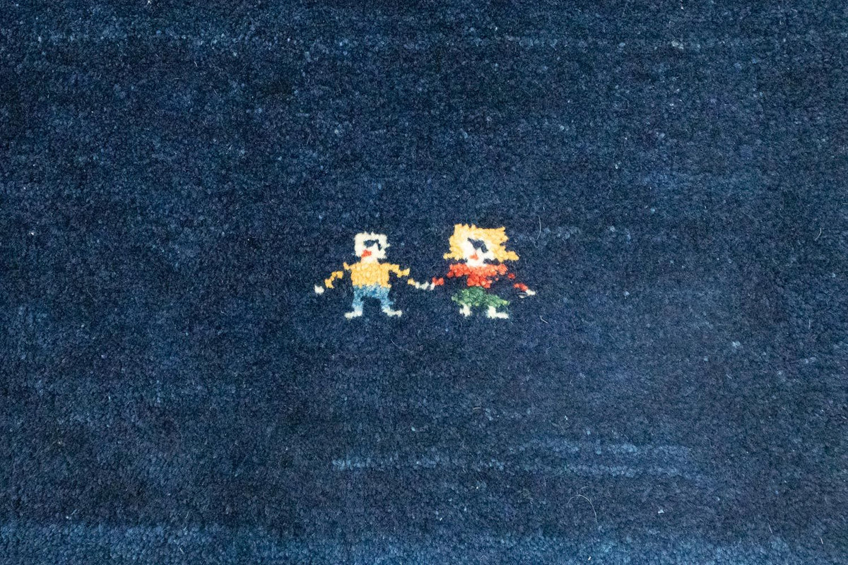 Løber Gabbeh-tæppe - Persisk - 293 x 111 cm - mørkeblå