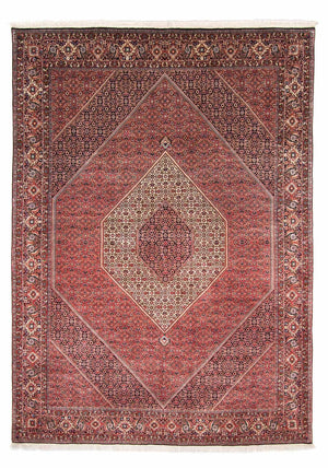 Persisk tæppe - Bijar - 348 x 252 cm - mørkerød