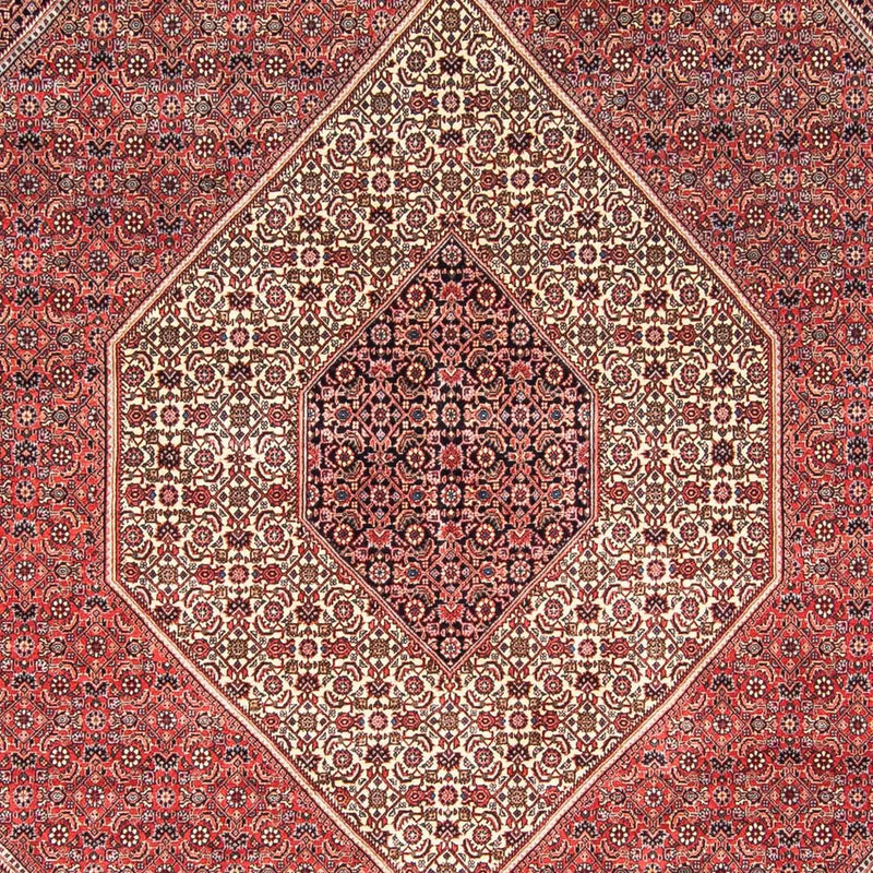 Persisk tæppe - Bijar - 348 x 252 cm - mørkerød