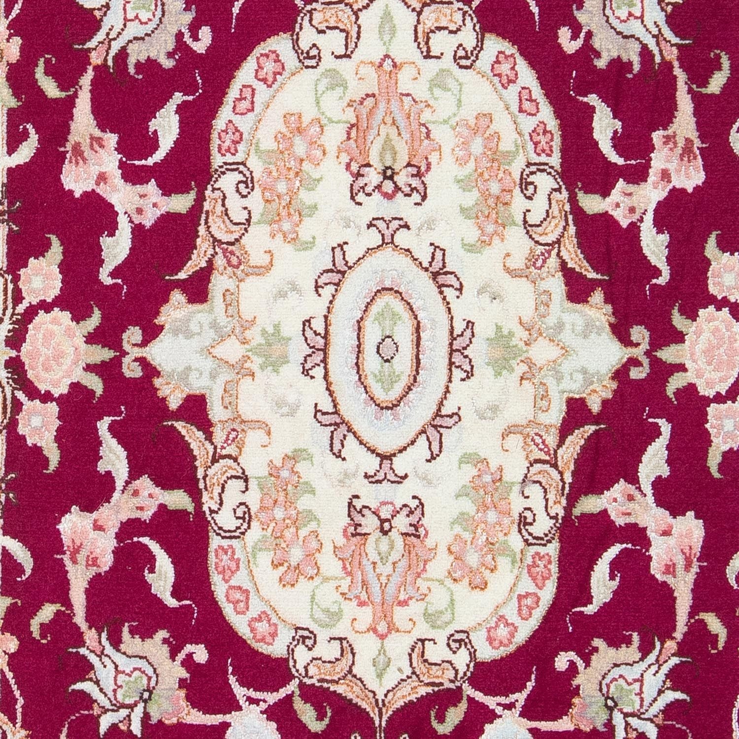 Persisk tæppe - Tabriz - Royal - 98 x 58 cm - mørkerød