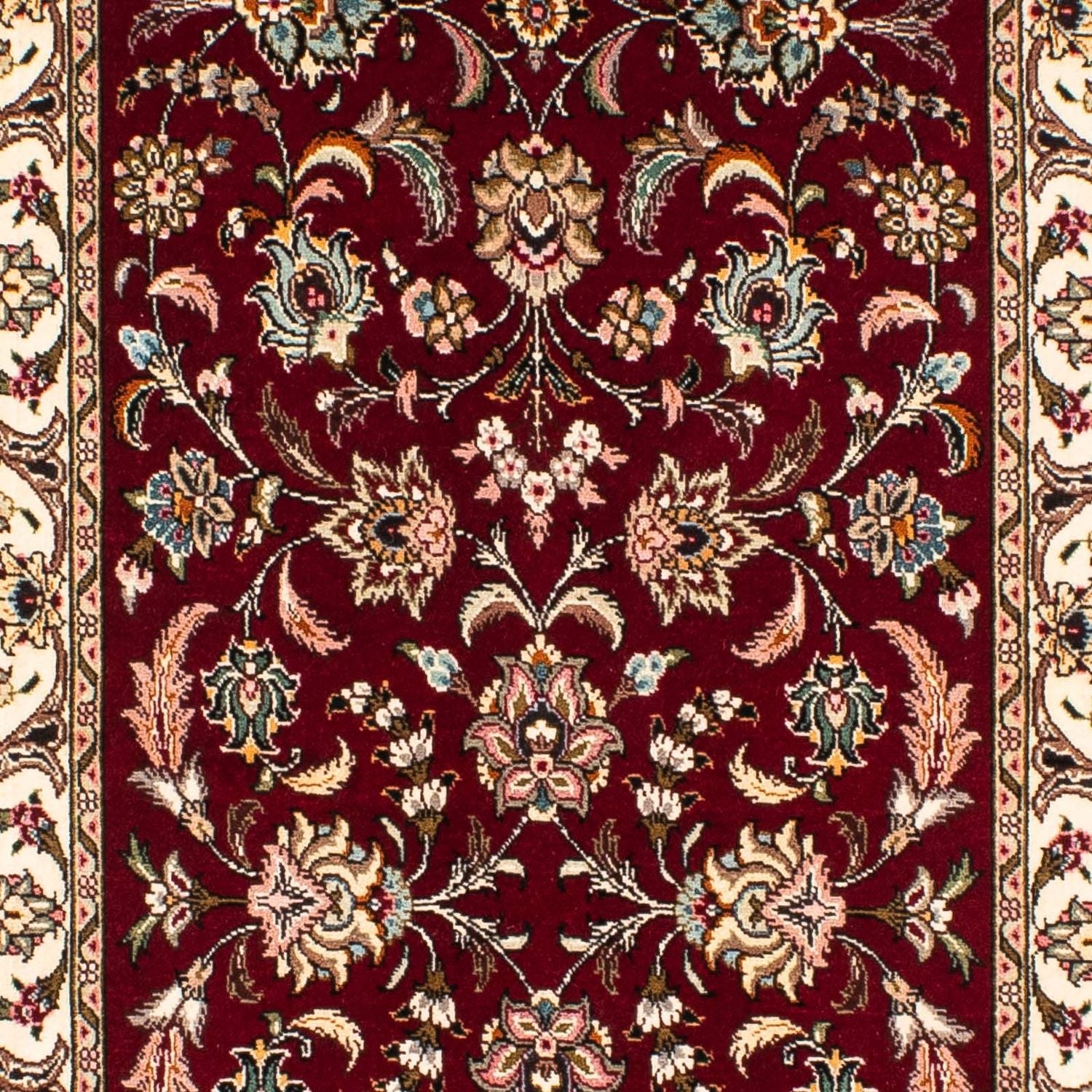 Løber Persisk tæppe - Tabriz - Royal - 295 x 77 cm - mørkerød