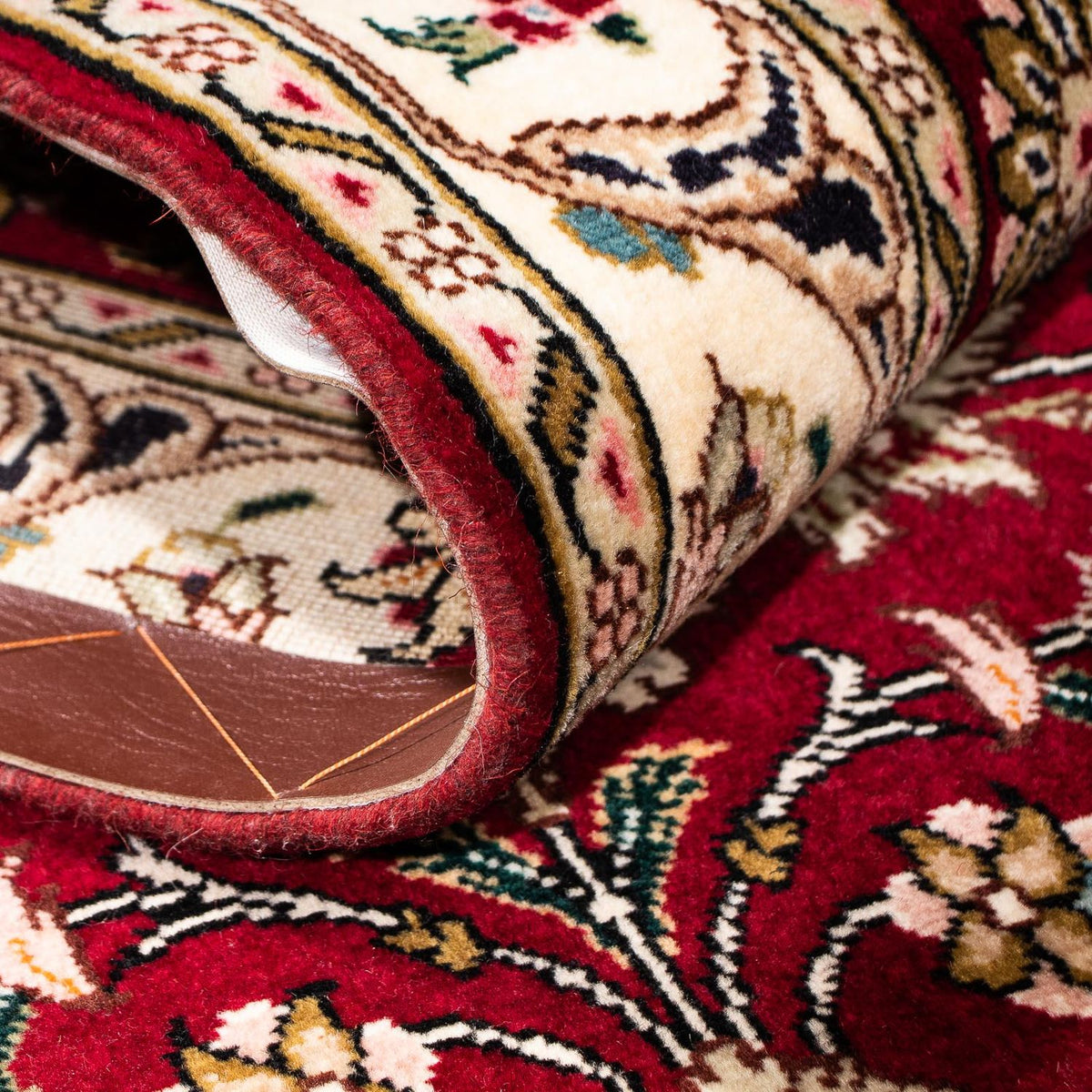 Løber Persisk tæppe - Tabriz - Royal - 295 x 77 cm - mørkerød