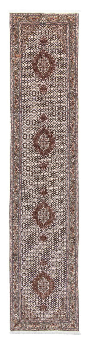 Løber Persisk tæppe - Tabriz - 402 x 82 cm - flerfarvet