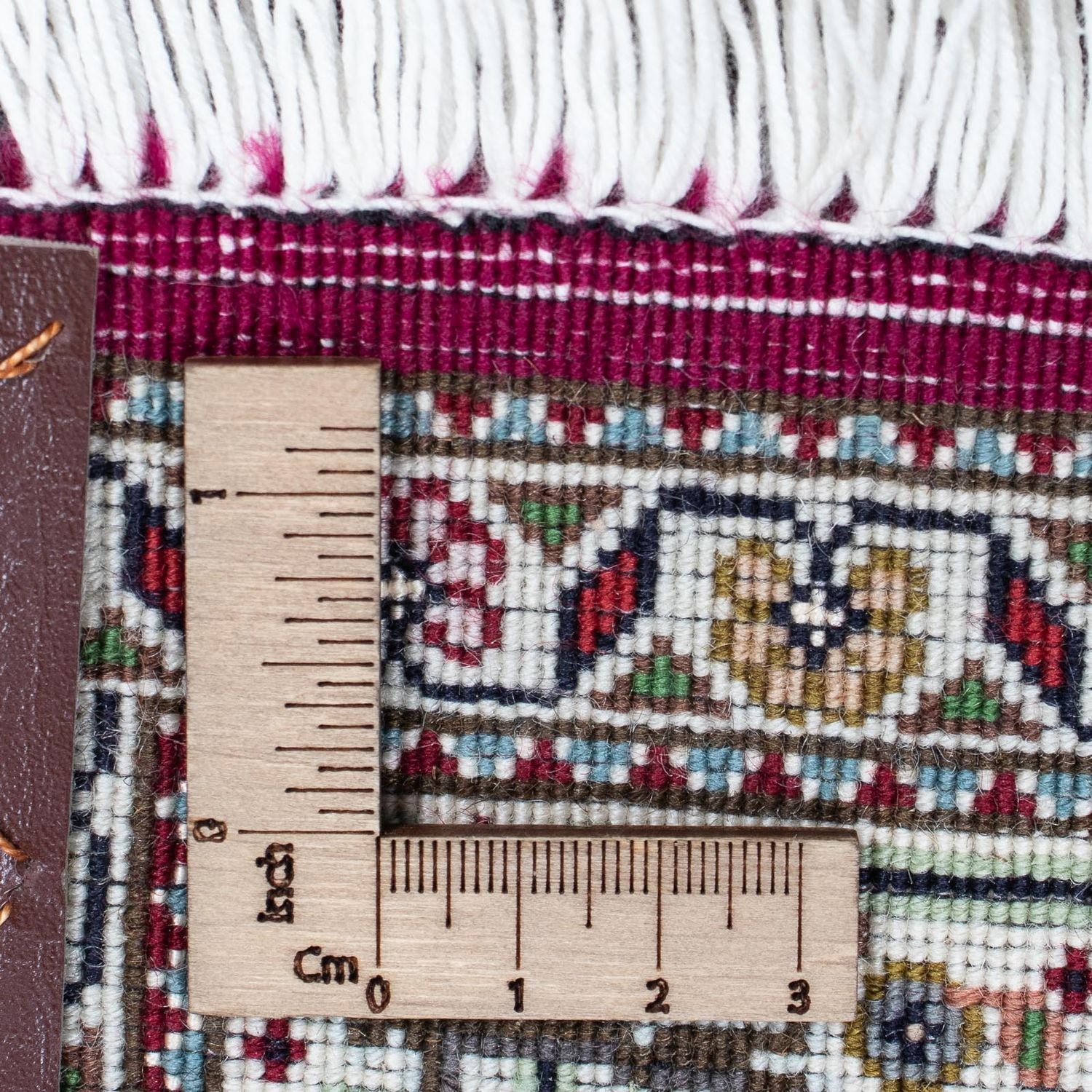 Løber Persisk tæppe - Tabriz - 344 x 80 cm - mørkerød