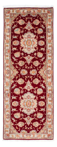Løber Persisk tæppe - Tabriz - Royal - 208 x 80 cm - mørkerød
