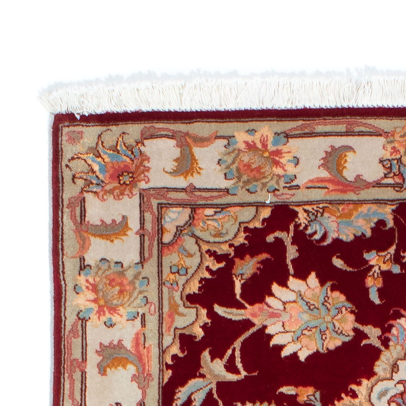 Løber Persisk tæppe - Tabriz - Royal - 208 x 80 cm - mørkerød