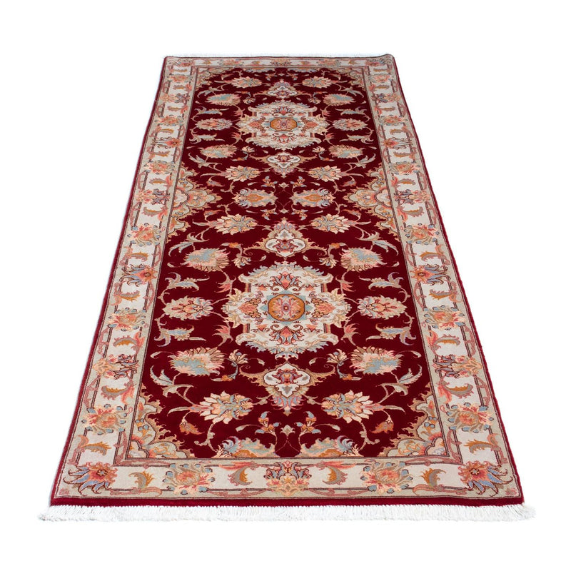 Løber Persisk tæppe - Tabriz - Royal - 208 x 80 cm - mørkerød
