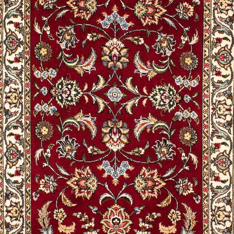 Løber Persisk tæppe - Tabriz - Royal - 312 x 77 cm - mørkerød