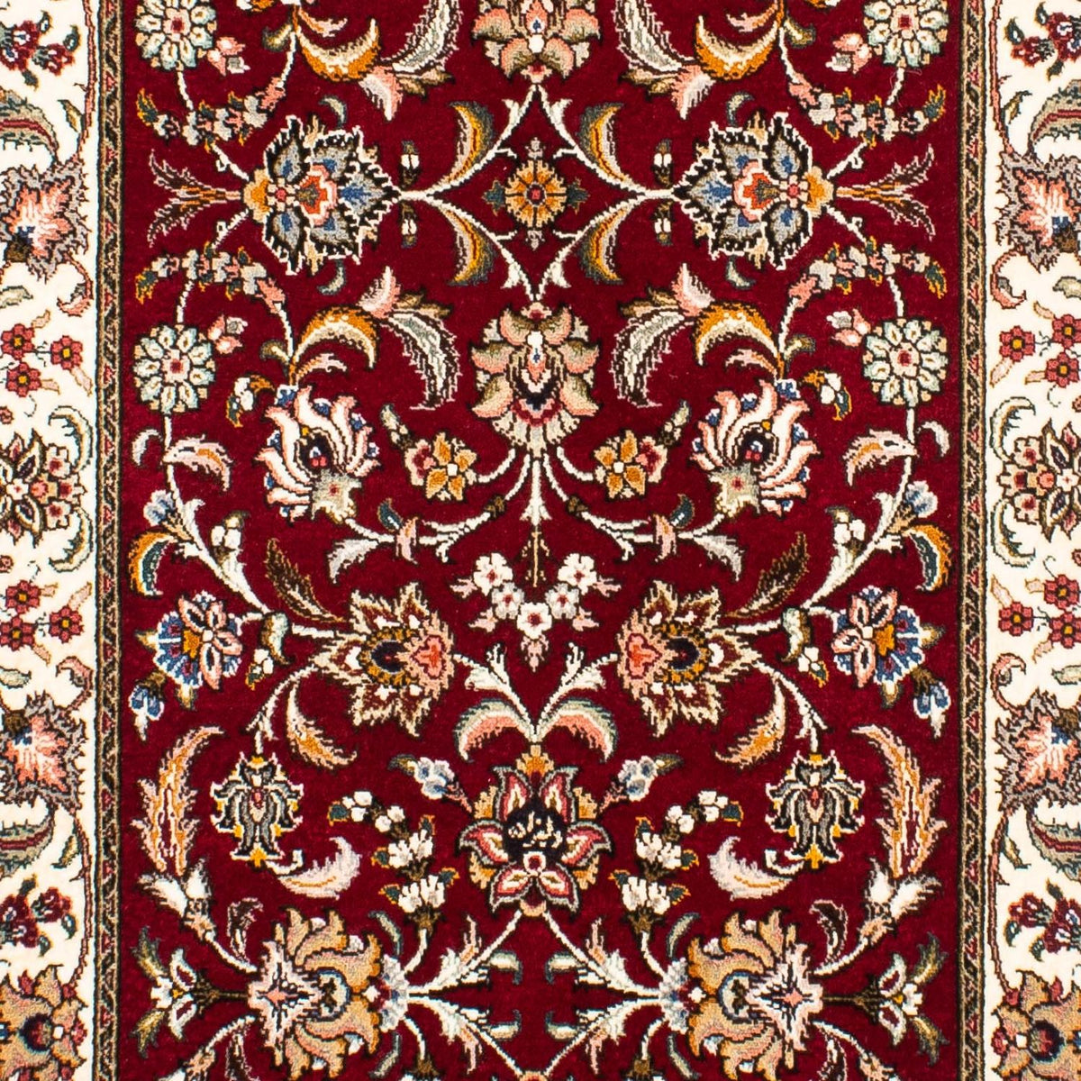 Løber Persisk tæppe - Tabriz - Royal - 322 x 85 cm - mørkerød
