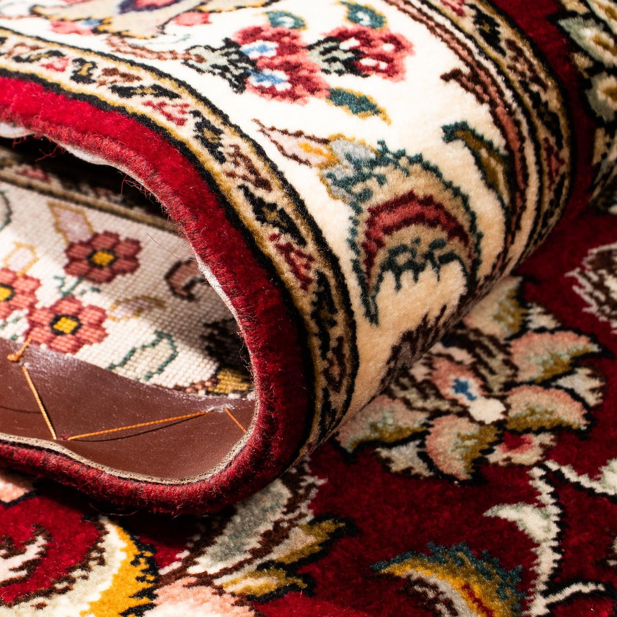 Løber Persisk tæppe - Tabriz - Royal - 322 x 85 cm - mørkerød