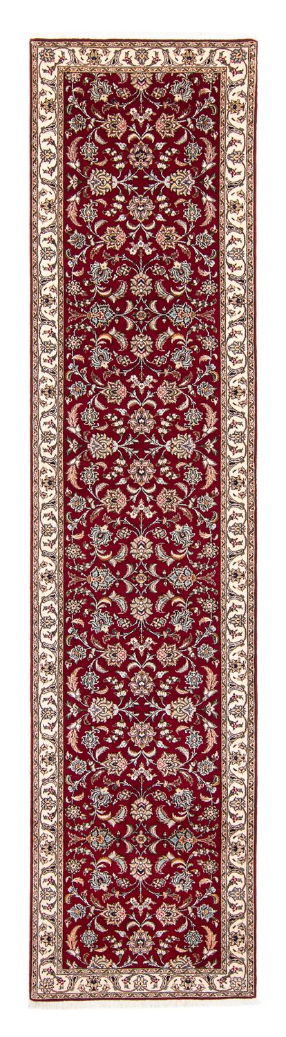Løber Persisk tæppe - Tabriz - Royal - 390 x 87 cm - mørkerød