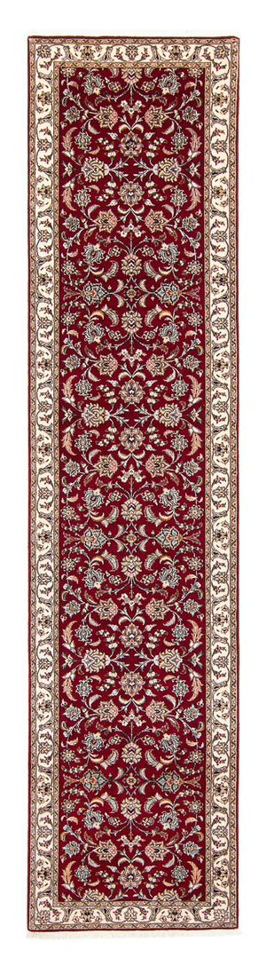 Løber Persisk tæppe - Tabriz - Royal - 390 x 87 cm - mørkerød
