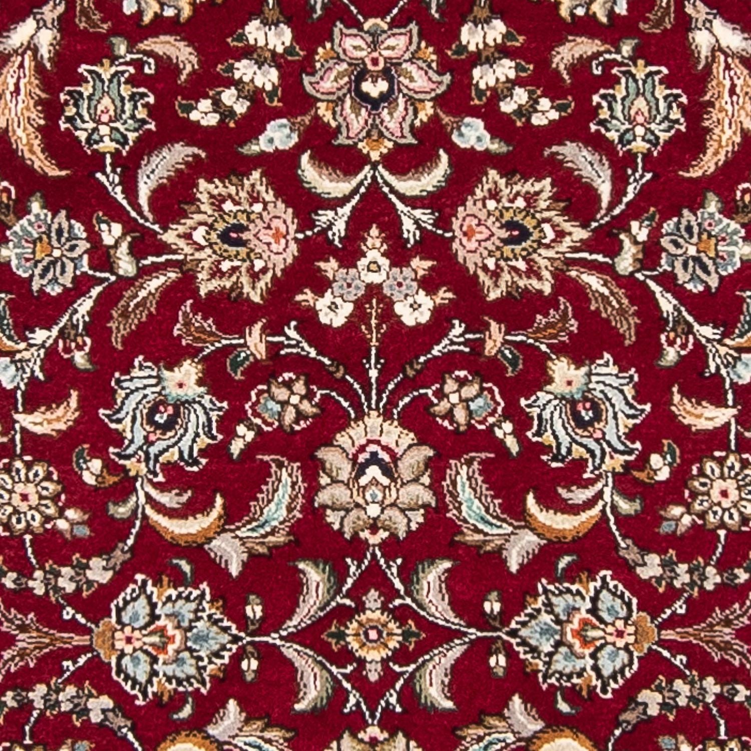 Løber Persisk tæppe - Tabriz - Royal - 390 x 87 cm - mørkerød
