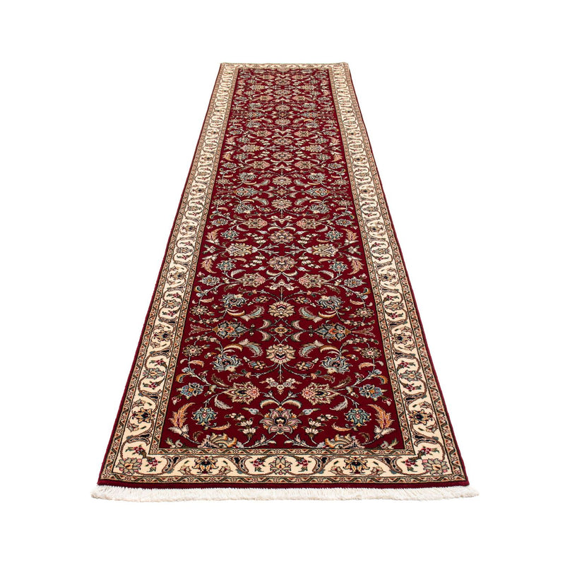 Løber Persisk tæppe - Tabriz - Royal - 390 x 87 cm - mørkerød