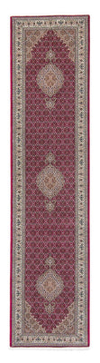 Løber Persisk tæppe - Tabriz - 343 x 82 cm - mørkerød