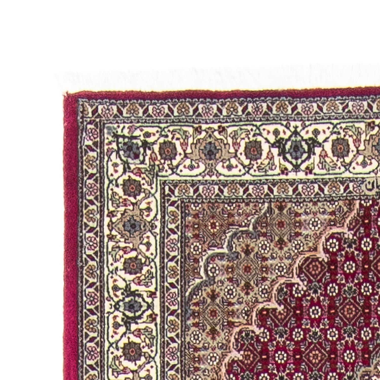 Løber Persisk tæppe - Tabriz - 343 x 82 cm - mørkerød