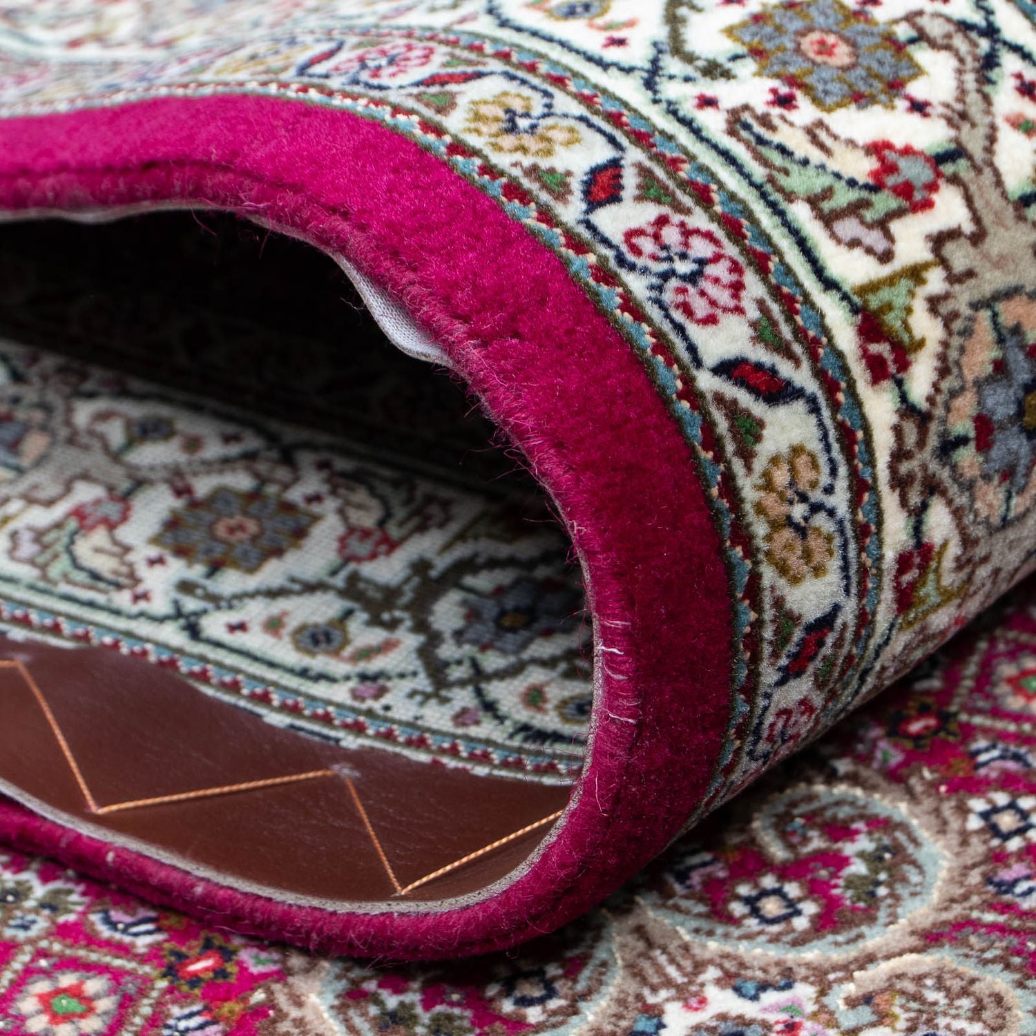 Løber Persisk tæppe - Tabriz - 343 x 82 cm - mørkerød