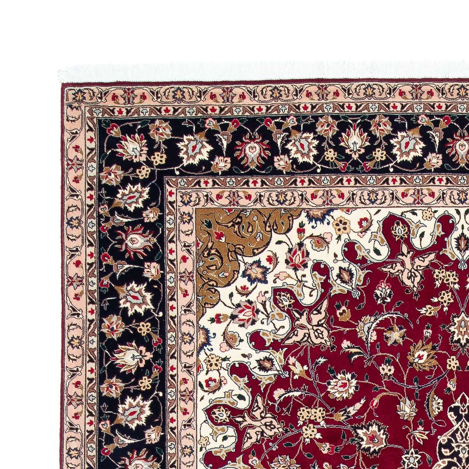 Persisk tæppe - Tabriz - Royal - 308 x 203 cm - mørkerød