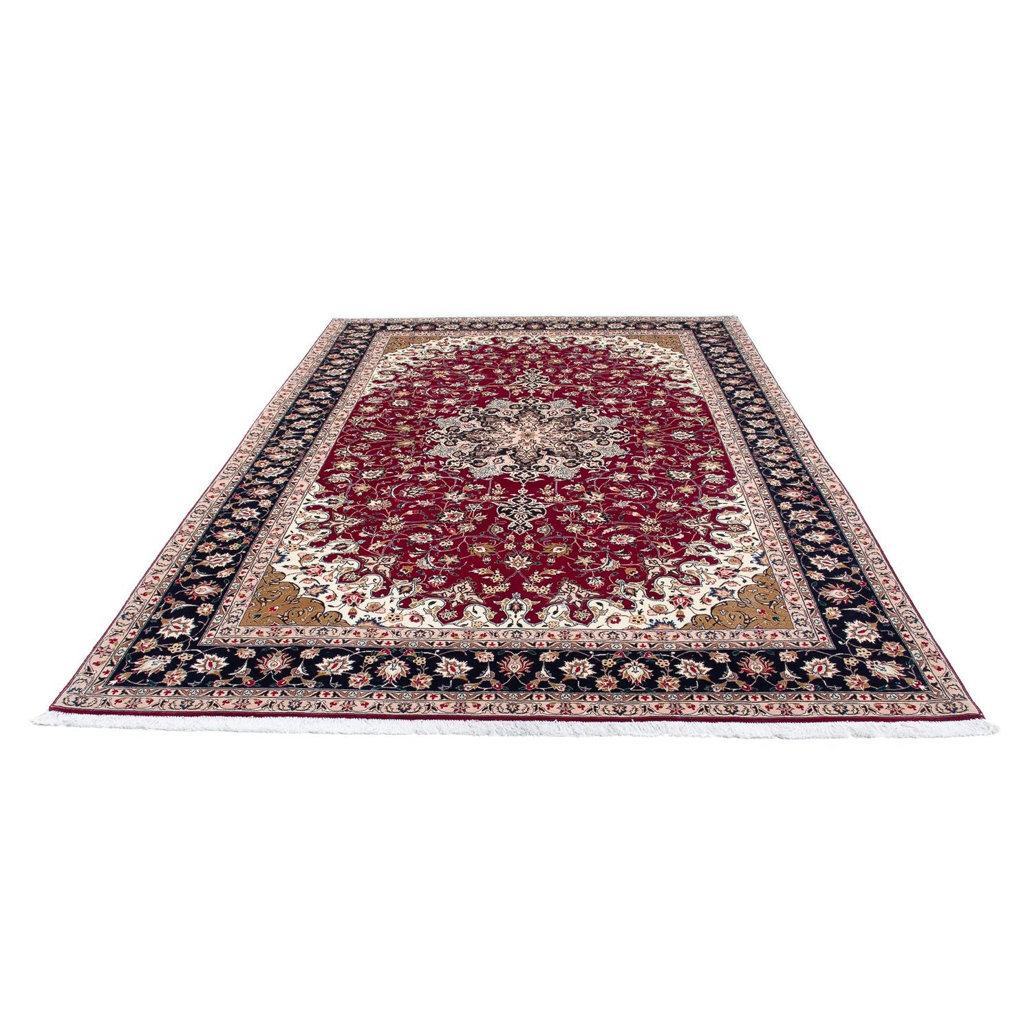 Persisk tæppe - Tabriz - Royal - 308 x 203 cm - mørkerød