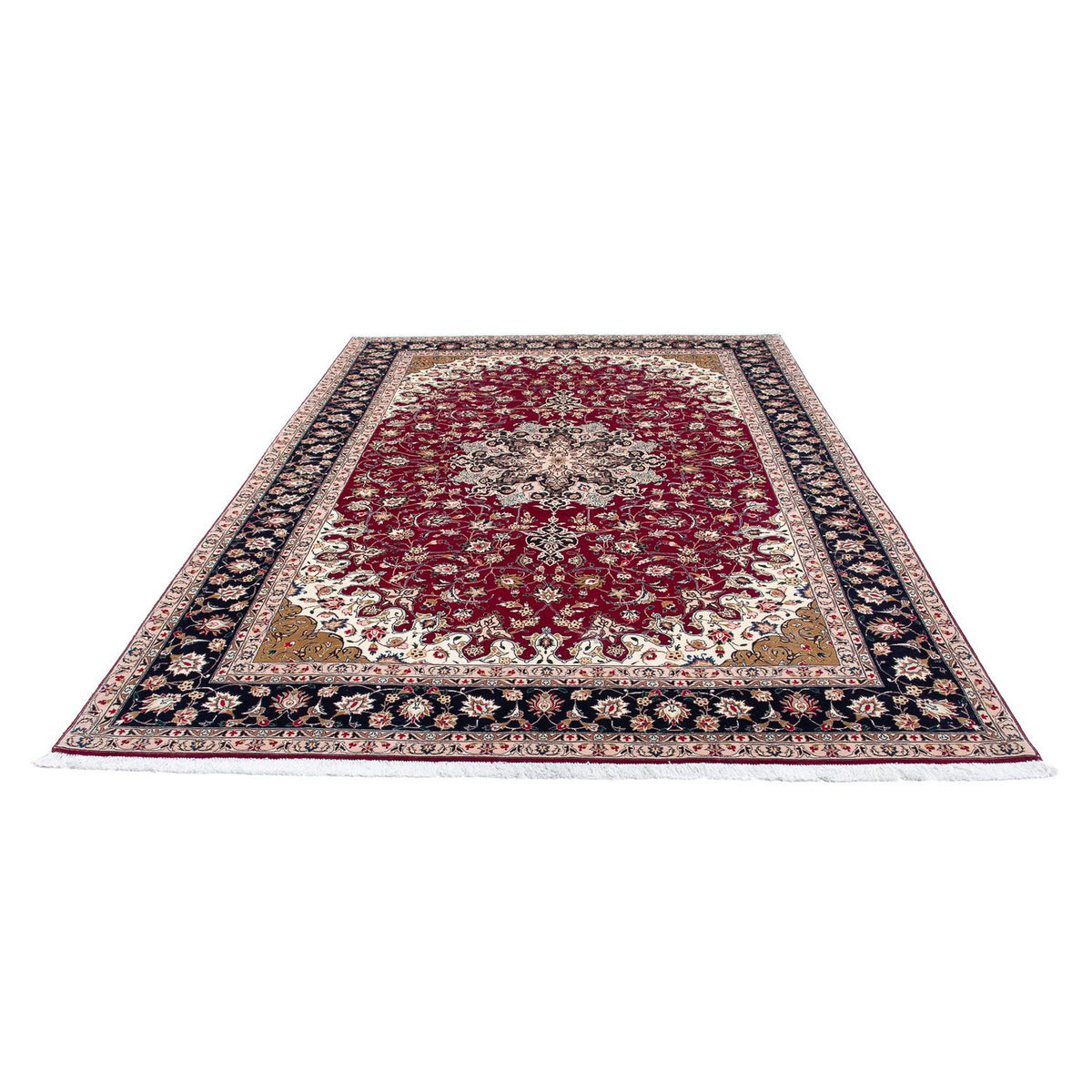 Persisk tæppe - Tabriz - Royal - 308 x 203 cm - mørkerød