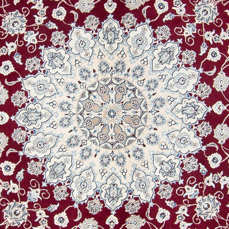 Persisk tæppe - Nain rundt  - 310 x 310 cm - mørkerød