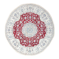 Persisk tæppe - Nain rundt  - 300 x 300 cm - mørkerød