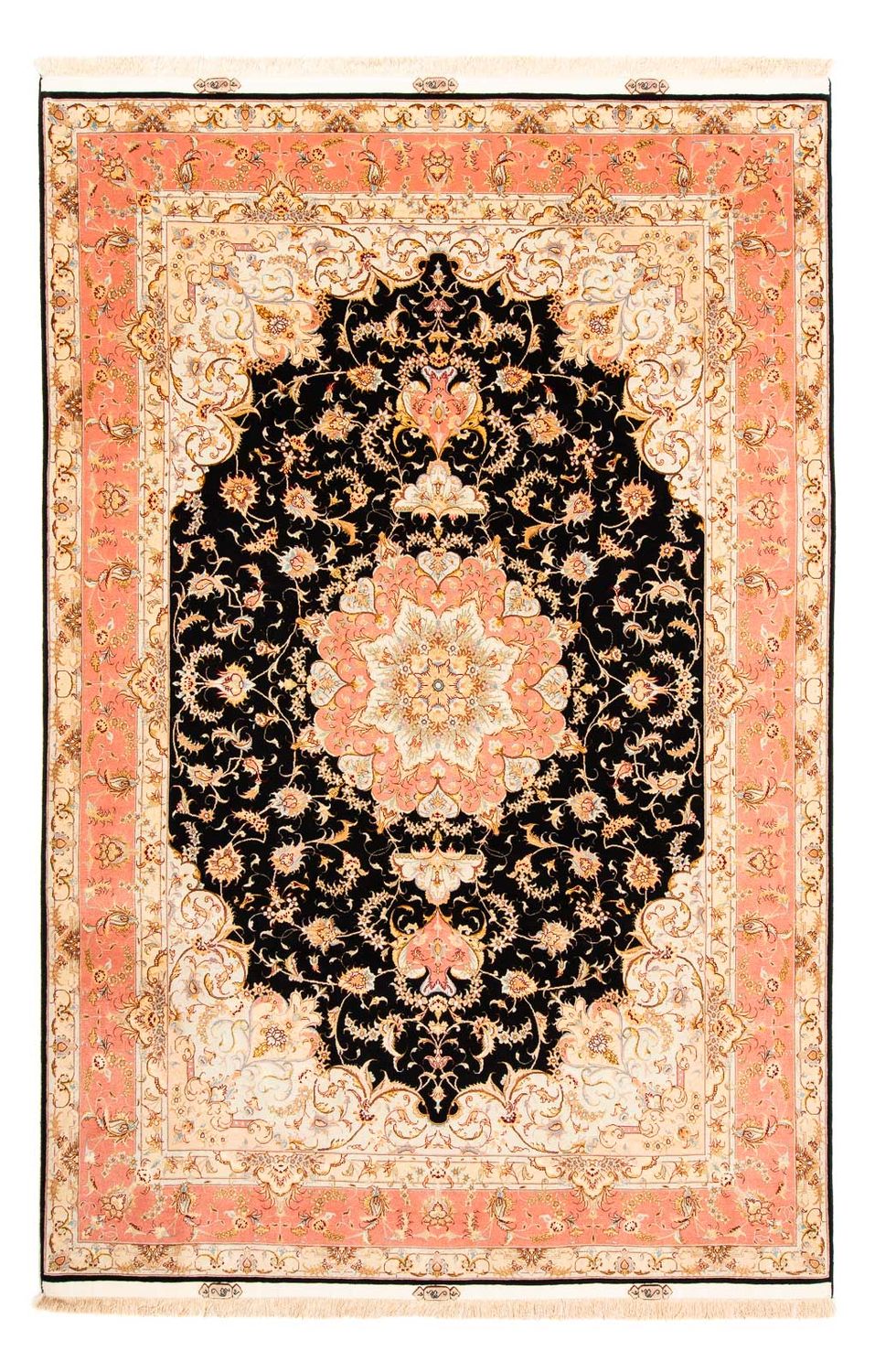 Persisk tæppe - Tabriz - 297 x 198 cm - mørkeblå