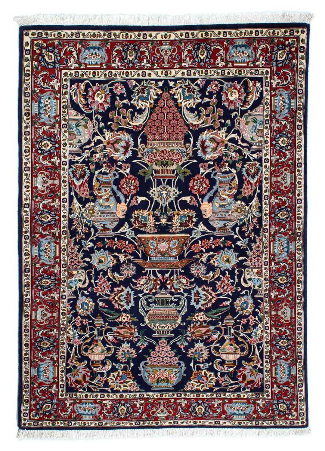 Persisk tæppe - Ghom - 188 x 135 cm - mørkeblå