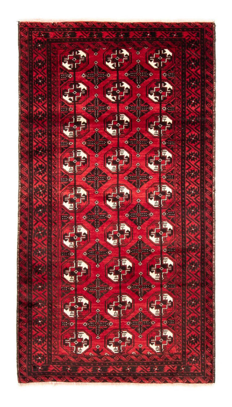Løber Baluch-tæppe - 202 x 110 cm - mørkerød