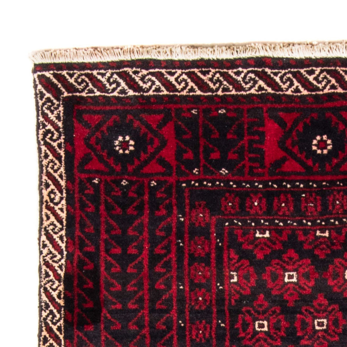 Løber Baluch-tæppe - 222 x 110 cm - mørkerød