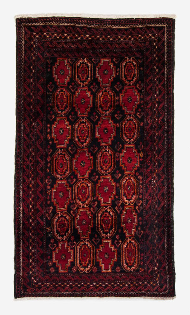 Løber Baluch-tæppe - 185 x 110 cm - mørkerød