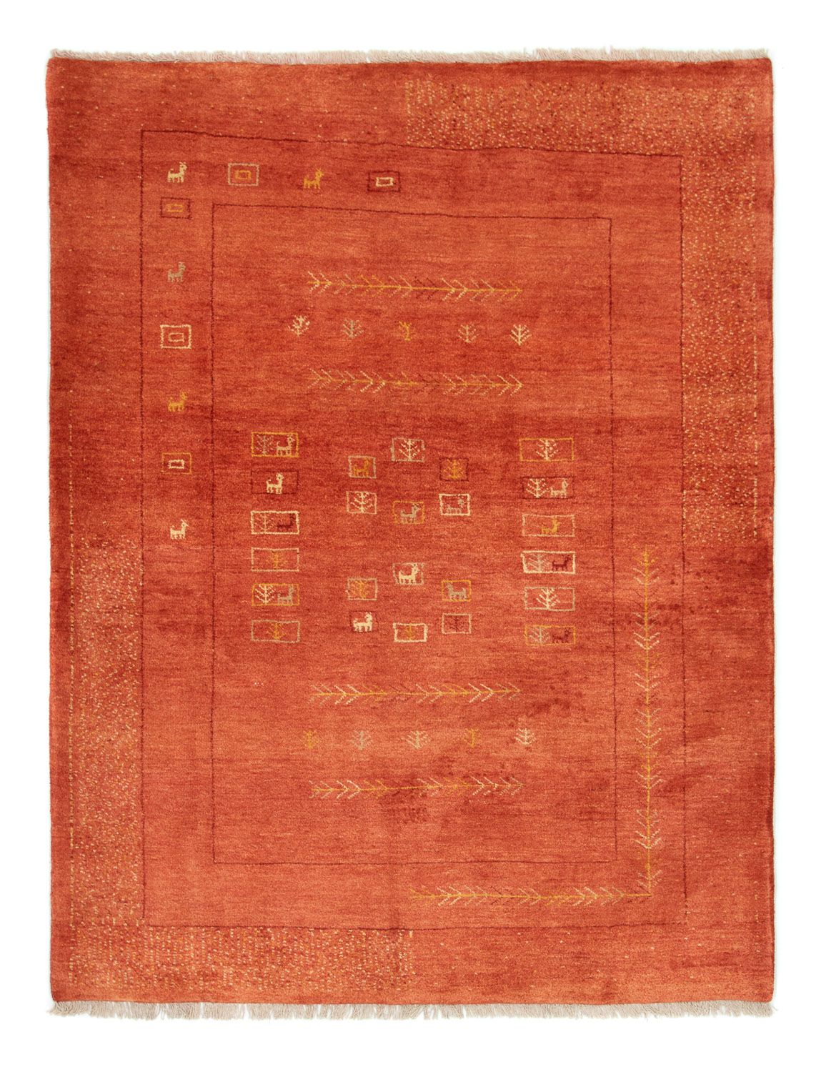 Gabbeh-tæppe - Persisk - 192 x 149 cm - rød
