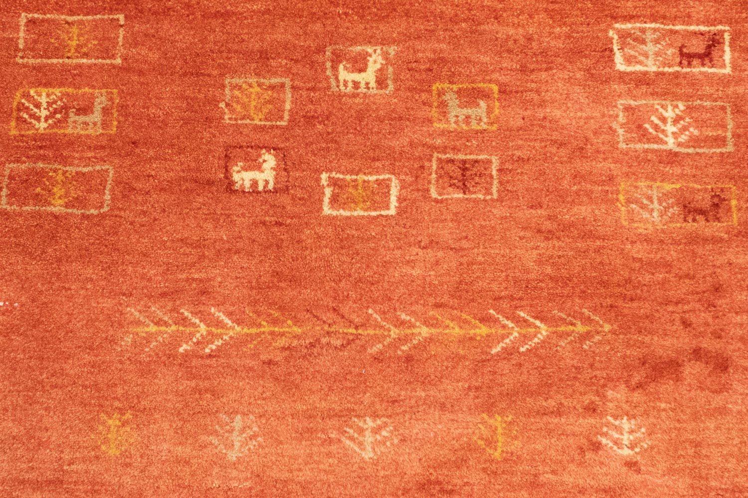 Gabbeh-tæppe - Persisk - 192 x 149 cm - rød