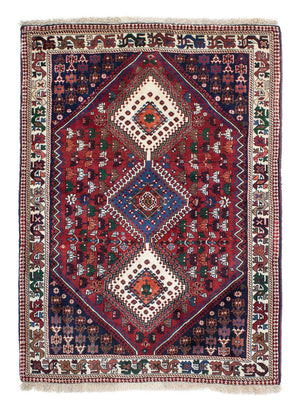 Persisk tæppe - Nomadisk - 149 x 105 cm - mørkerød