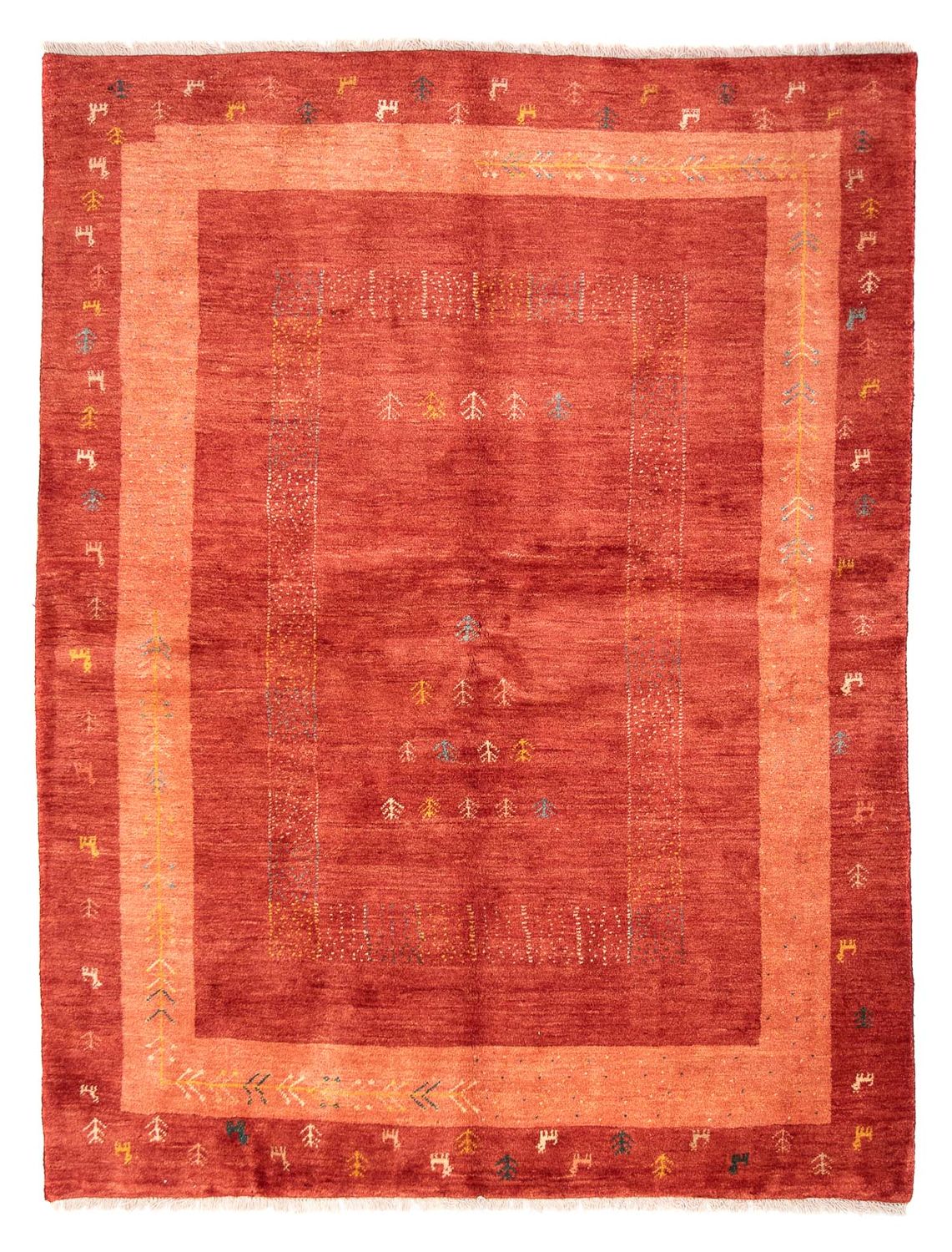 Gabbeh-tæppe - Persisk - 225 x 171 cm - mørkerød