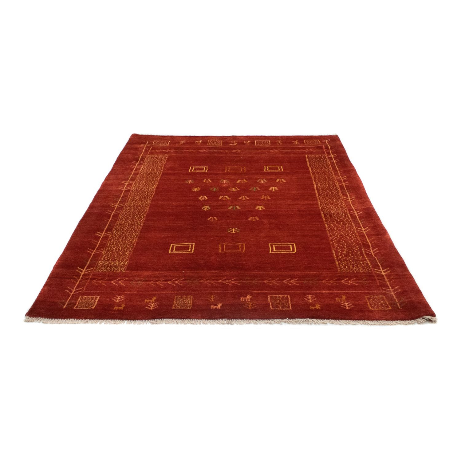 Gabbeh-tæppe - Persisk - 195 x 156 cm - rød